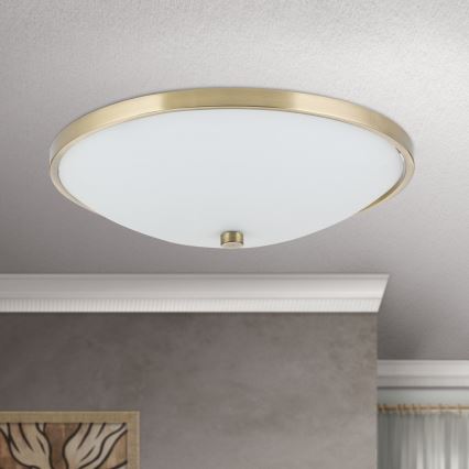 Φωτιστικό οροφής AIDA 3xE27/60W/230V διάμετρος 40 cm ορείχαλκος
