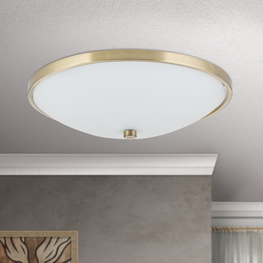 Φωτιστικό οροφής AIDA 3xE27/60W/230V διάμετρος 40 cm ορείχαλκος
