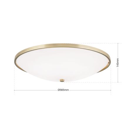 Φωτιστικό οροφής AIDA 5xE27/60W/230V διάμετρος 56,5 cm ορείχαλκος