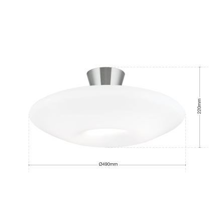 Φωτιστικό οροφής BLANC 2xE27/60W/230V διάμετρος 49 cm ματ χρώμιο