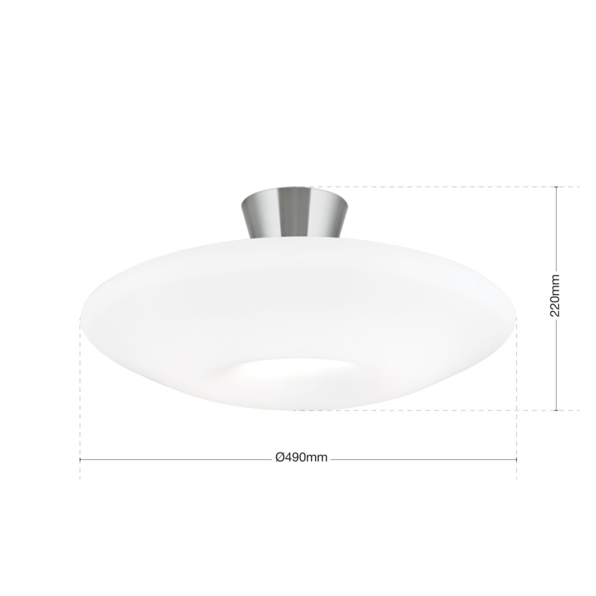 Φωτιστικό οροφής BLANC 2xE27/60W/230V διάμετρος 49 cm ματ χρώμιο