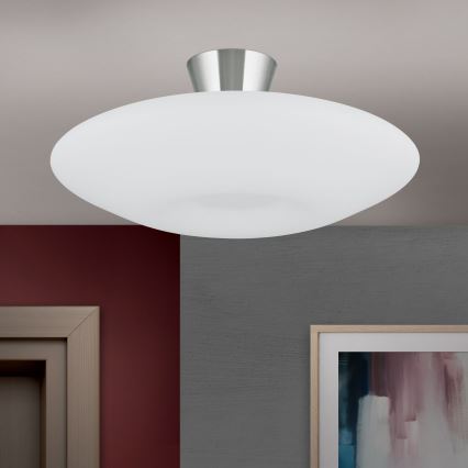 Φωτιστικό οροφής BLANC 2xE27/60W/230V διάμετρος 49 cm ματ χρώμιο