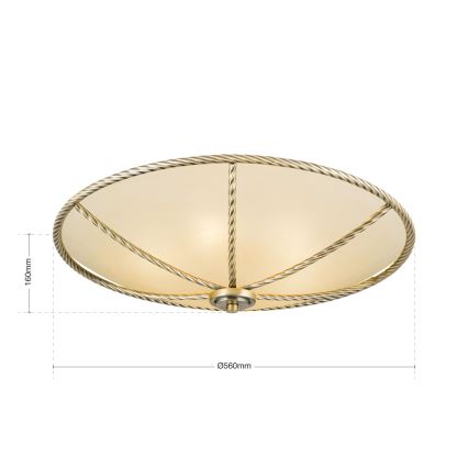 Φωτιστικό οροφής MAURO 5xE27/60W/230V διάμετρος 56 cm μπρονζέ