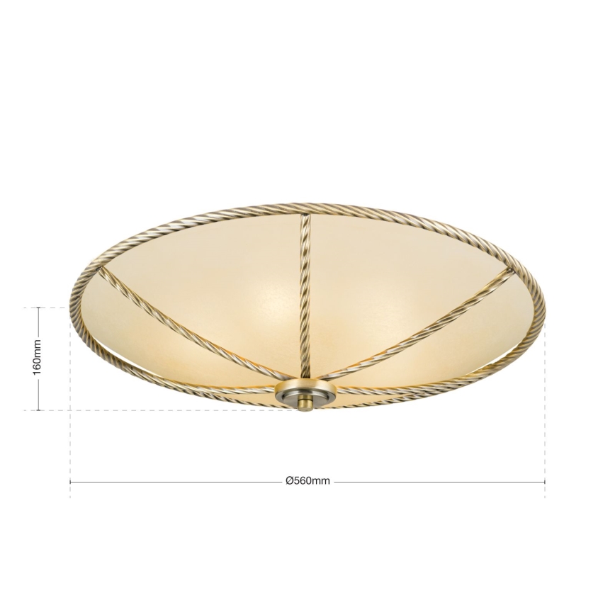 Φωτιστικό οροφής MAURO 5xE27/60W/230V διάμετρος 56 cm μπρονζέ