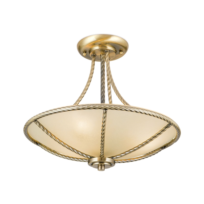 Κρεμαστό φωτιστικό MAURO 3xE27/60W/230V διάμετρος 42 cm μπρονζέ