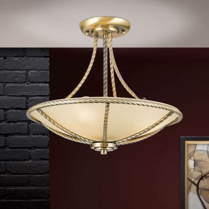 Κρεμαστό φωτιστικό MAURO 3xE27/60W/230V διάμετρος 42 cm μπρονζέ