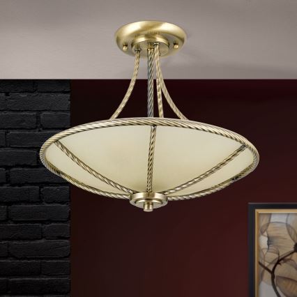 Κρεμαστό φωτιστικό MAURO 3xE27/60W/230V διάμετρος 42 cm μπρονζέ