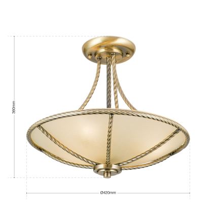 Κρεμαστό φωτιστικό MAURO 3xE27/60W/230V διάμετρος 42 cm μπρονζέ