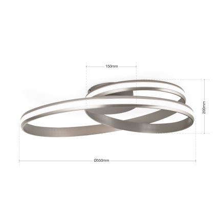 LED Ρυθμιζόμενο Φωτιστικό Οροφής CIRCUS LED/30W/230V ασημί