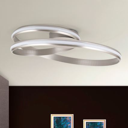 LED Dimmable φωτιστικό οροφής CIRCUS LED/30W/230V ασημί