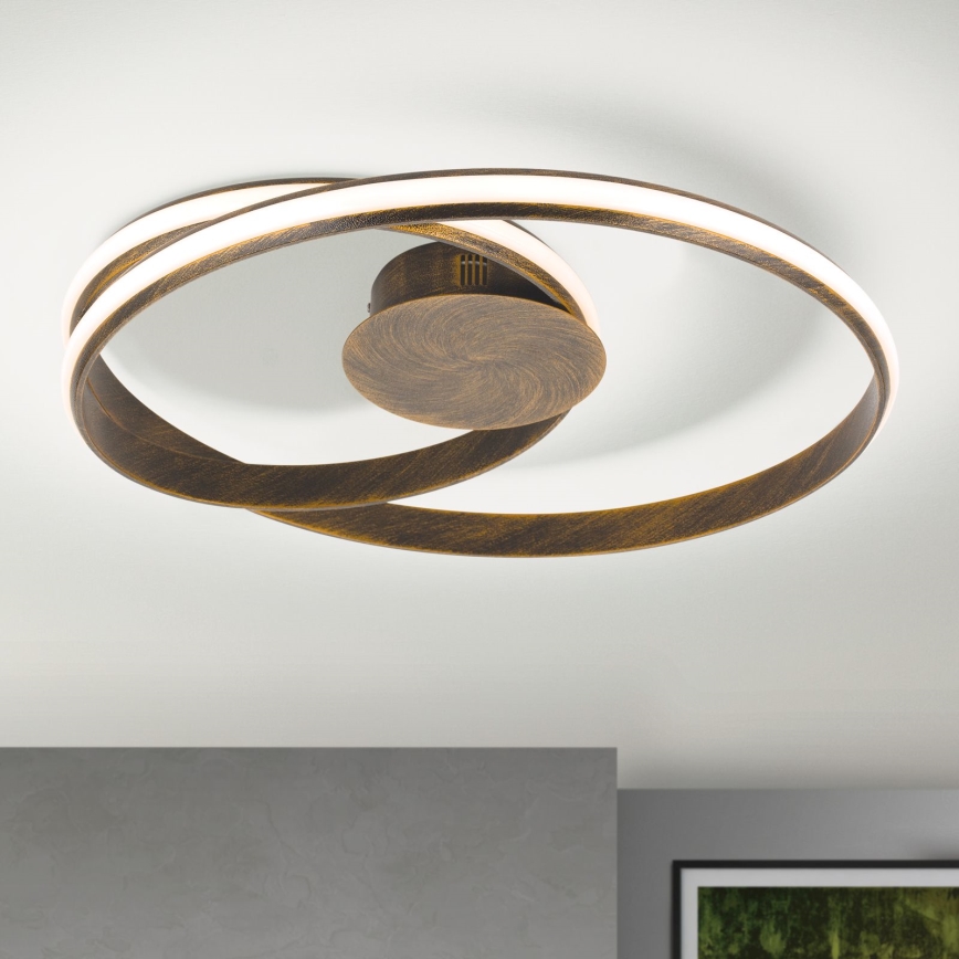 LED Dimmable φωτιστικό οροφής CIRCUS LED/30W/230V καφέ/πατίνα