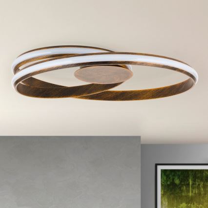 LED Dimmable φωτιστικό οροφής CIRCUS LED/30W/230V καφέ/πατίνα