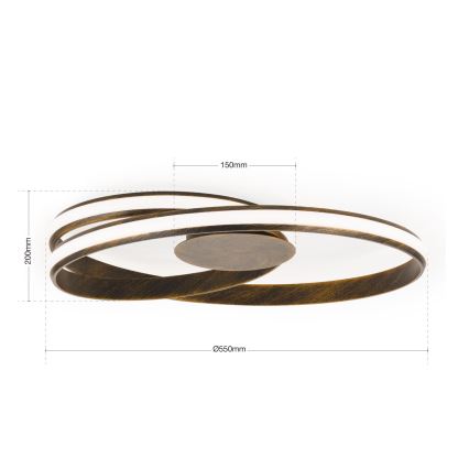 LED Dimmable φωτιστικό οροφής CIRCUS LED/30W/230V καφέ/πατίνα