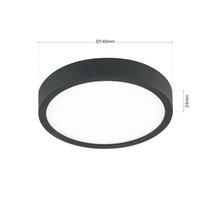 Φωτιστικό οροφής LED BULLY LED/12W/230V διάμετρος 14 cm μαύρο