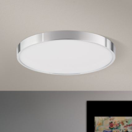 Φωτιστικό οροφής LED BULLY LED/28W/230V διάμετρος 28 cm γυαλιστερό χρώμιο