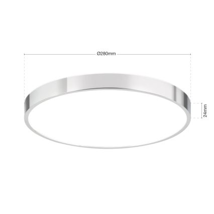 Φωτιστικό οροφής LED BULLY LED/28W/230V διάμετρος 28 cm γυαλιστερό χρώμιο