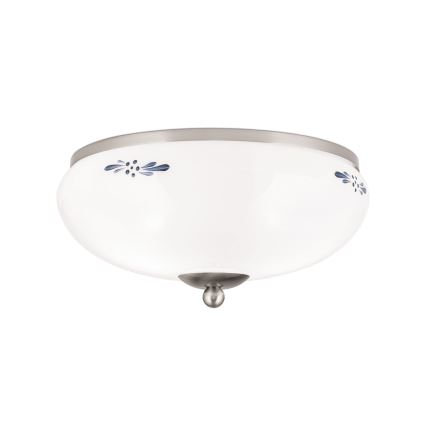 Φωτιστικό οροφής LANDHAUS 2xE27/60W/230V διάμετρος 28 cm ματ χρώμιο/λευκό