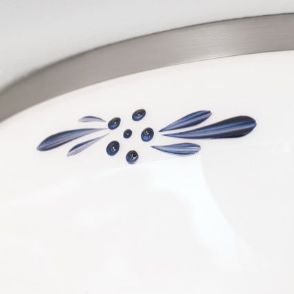 Φωτιστικό οροφής LANDHAUS 2xE27/60W/230V διάμετρος 28 cm ματ χρώμιο/λευκό