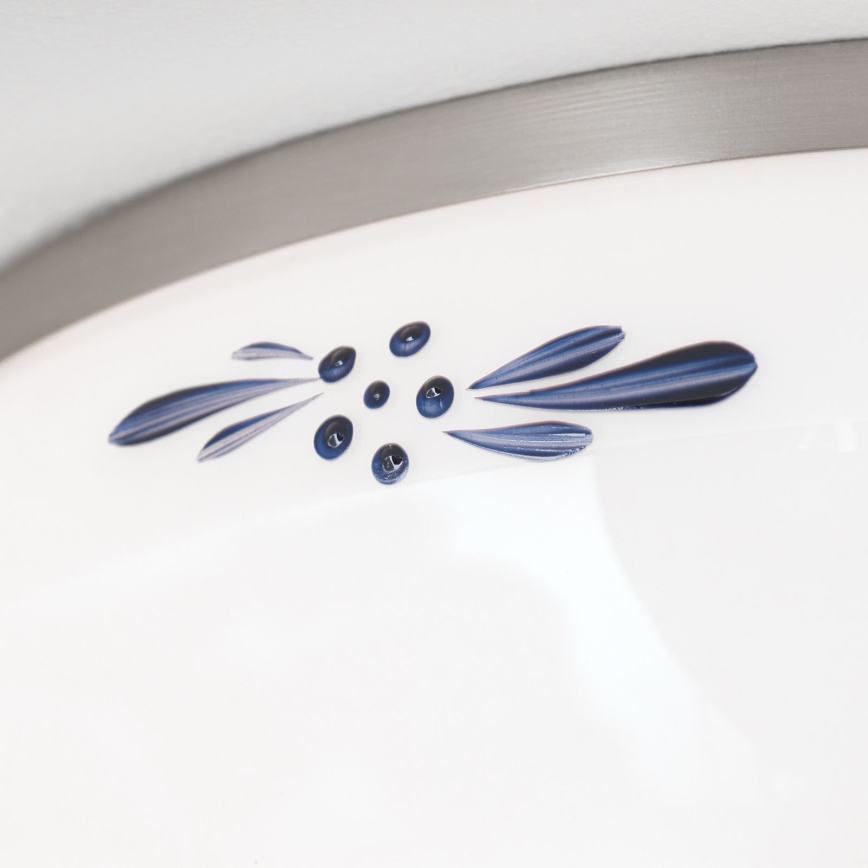 Φωτιστικό οροφής LANDHAUS 2xE27/60W/230V διάμετρος 28 cm ματ χρώμιο/λευκό