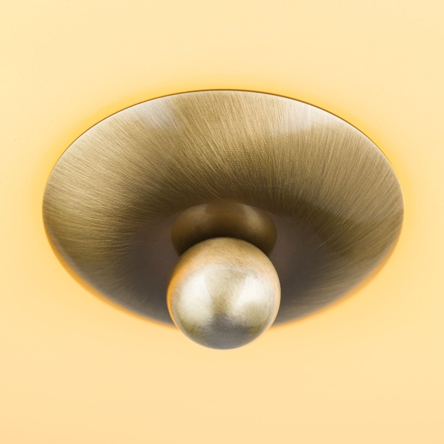 Φωτιστικό οροφής LANDHAUS 2xE27/60W/230V διάμετρος 28 cm ορείχαλκος/μπεζ