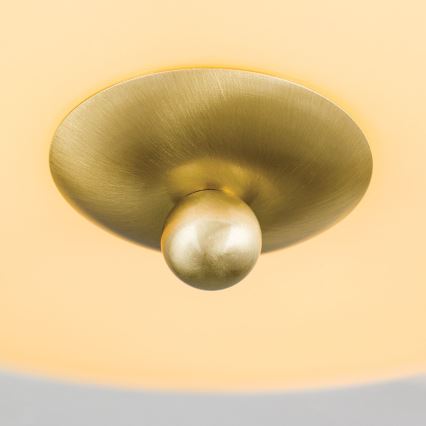 Φωτιστικό οροφής LANDHAUS 3xE27/60W/230V διάμετρος 35 cm ορείχαλκος/μπεζ