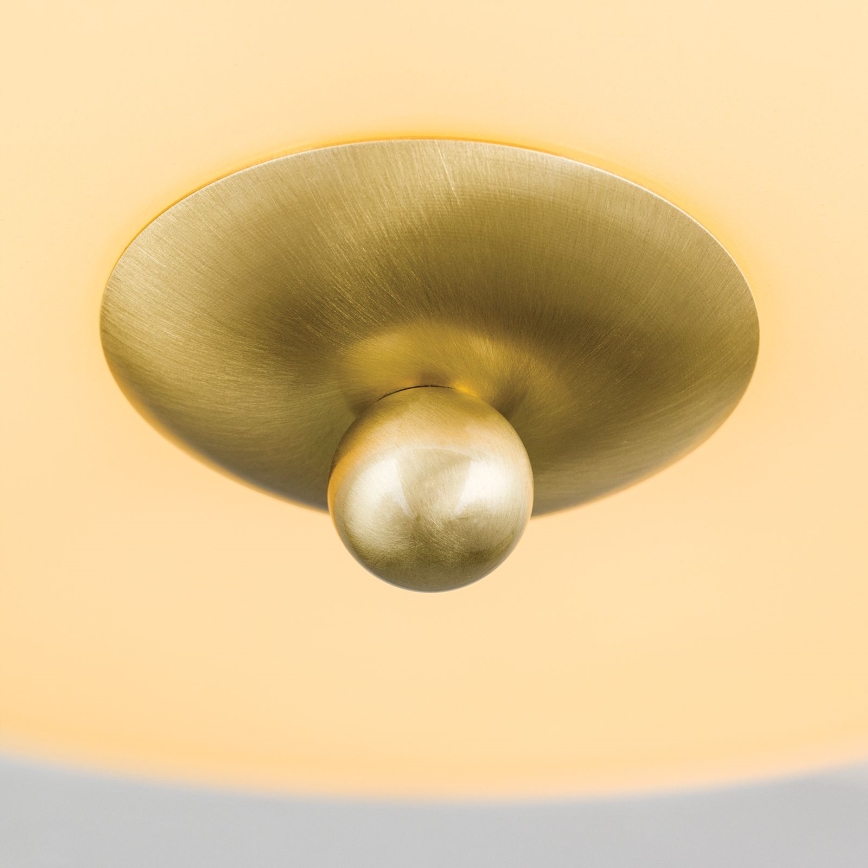 Φωτιστικό οροφής LANDHAUS 3xE27/60W/230V διάμετρος 35 cm ορείχαλκος/μπεζ