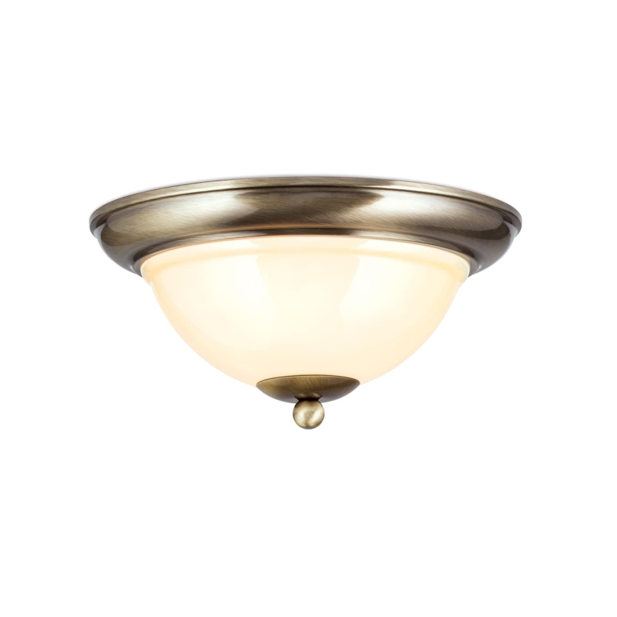 Φωτιστικό οροφής AUSTRIAN OLD LAMP 2xE27/60W/230V διάμετρος 27 cm μπρονζέ/μπεζ