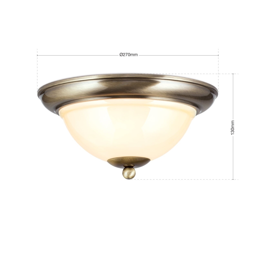 Φωτιστικό οροφής AUSTRIAN OLD LAMP 2xE27/60W/230V διάμετρος 27 cm μπρονζέ/μπεζ