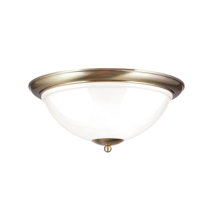 Φωτιστικό οροφής AUSTRIAN OLD LAMP 3xE27/60W/230V διάμετρος 50 cm μπρονζέ/λευκό