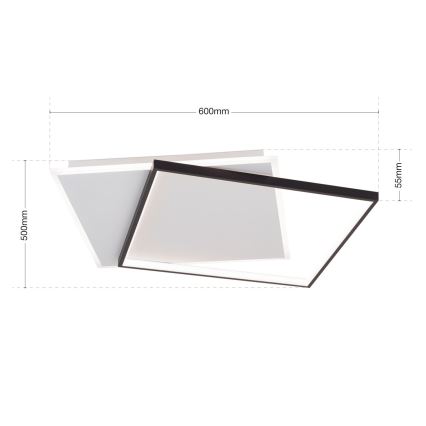 LED Dimmable φωτιστικό οροφής EMANUEL LED/50W/230V λευκό/μαύρο