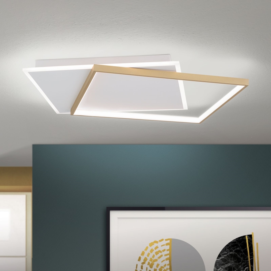 LED Dimmable φωτιστικό οροφής EMANUEL LED/50W/230V λευκό/χρυσό