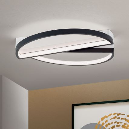 LED Dimmable φωτιστικό οροφής OLGA LED/28W/230V μαύρο/λευκό