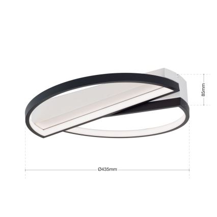 LED Dimmable φωτιστικό οροφής OLGA LED/28W/230V μαύρο/λευκό