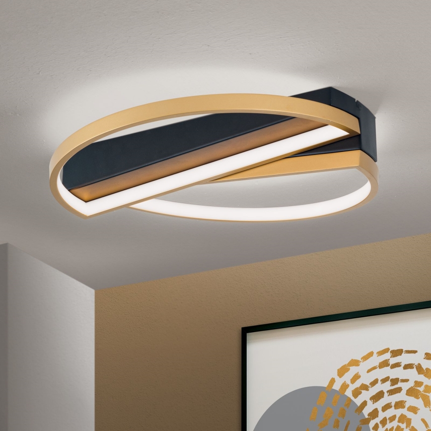 LED Dimmable φωτιστικό οροφής OLGA LED/28W/230V χρυσό/μαύρο