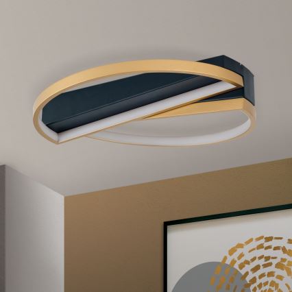 LED Dimmable φωτιστικό οροφής OLGA LED/28W/230V χρυσό/μαύρο