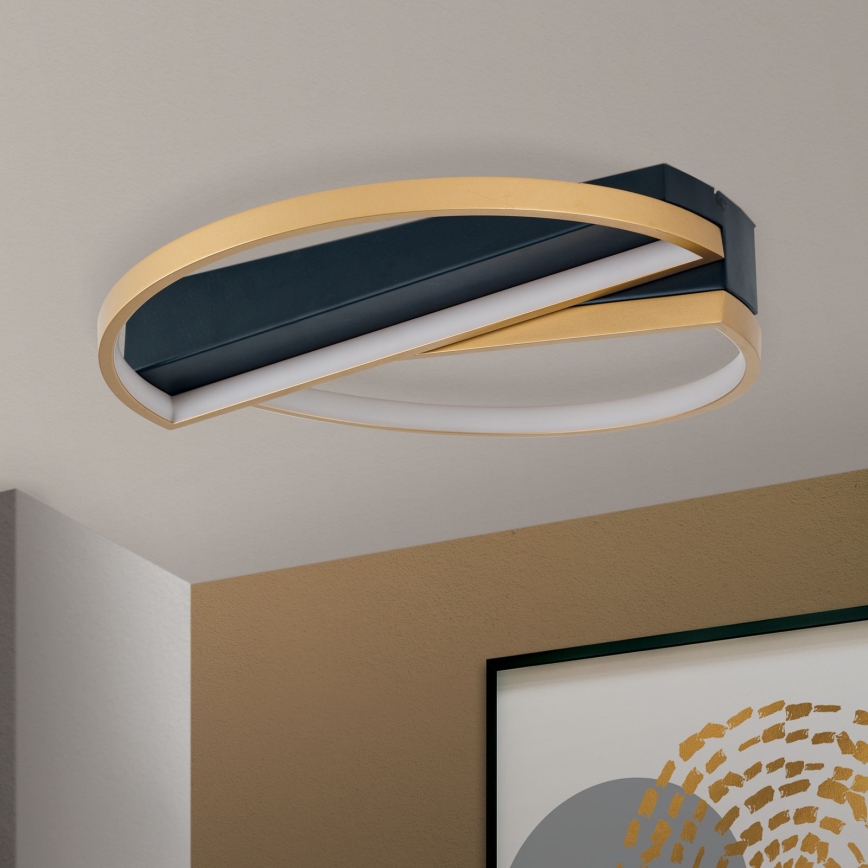 LED Dimmable φωτιστικό οροφής OLGA LED/28W/230V χρυσό/μαύρο