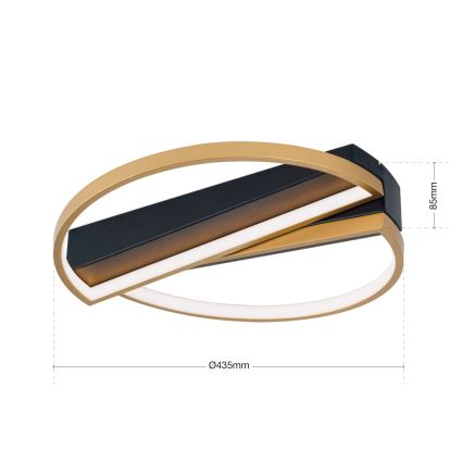 LED Dimmable φωτιστικό οροφής OLGA LED/28W/230V χρυσό/μαύρο