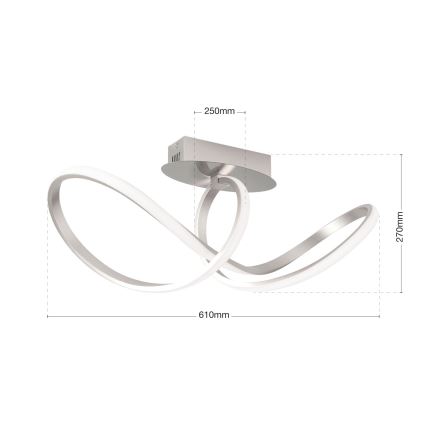 Πλαφονιέρα οροφής ντιμαριζόμενη LED CIRCUS LED/30W/230V ματ χρώμιο