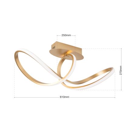 Πλαφονιέρα οροφής ντιμαριζόμενη LED CIRCUS LED/30W/230V χρυσό