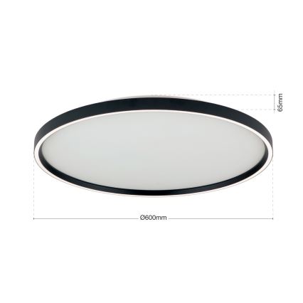 LED Dimmable φωτιστικό οροφής MASCA LED/47W/230V 2700/3350/4000K διάμετρος 60 cm μαύρο