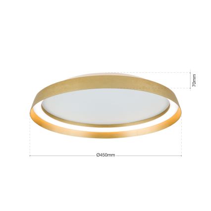LED Ρυθμιζόμενο φωτιστικό οροφής MANTA LED/38W/230V 2700/3000/4000K διάμ. 45 εκ. χρυσό