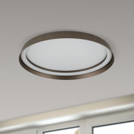 LED Dimmable φωτιστικό οροφής MANTA LED/38W/230V 2700/3000/4000K διάμετρος 45 cm καφέ