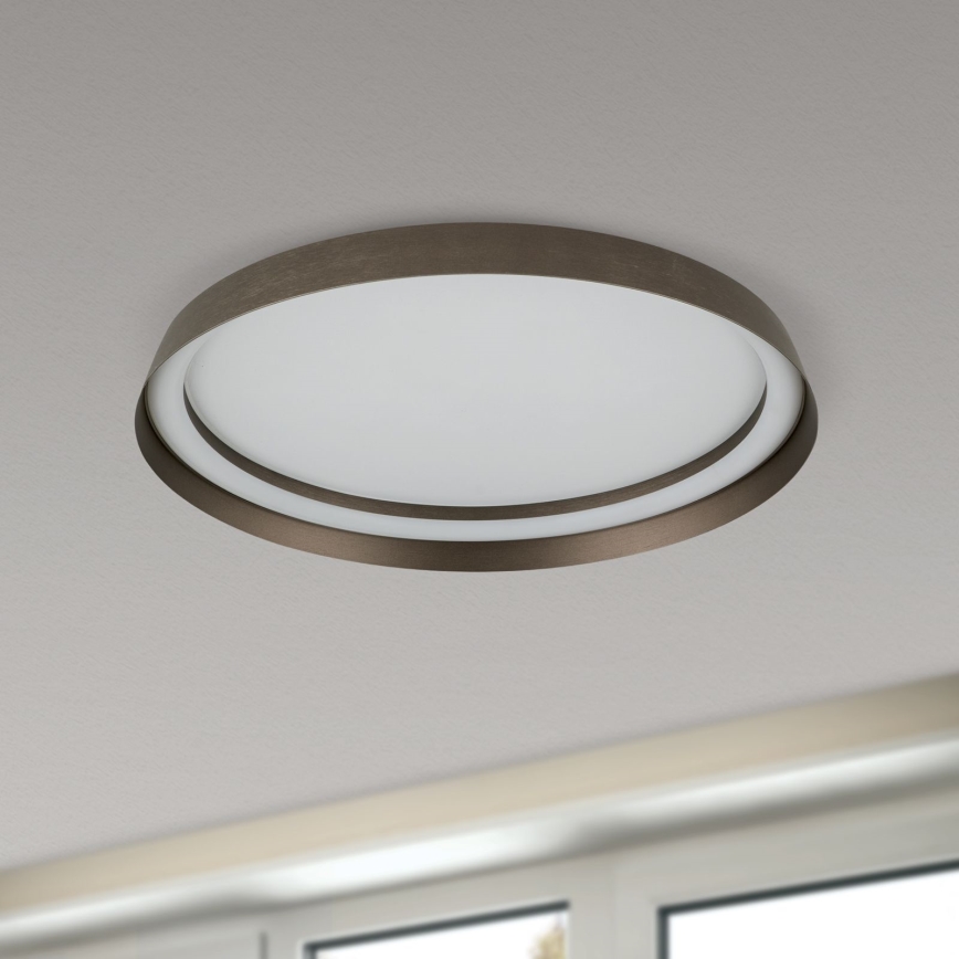 LED Dimmable φωτιστικό οροφής MANTA LED/38W/230V 2700/3000/4000K διάμετρος 45 cm καφέ