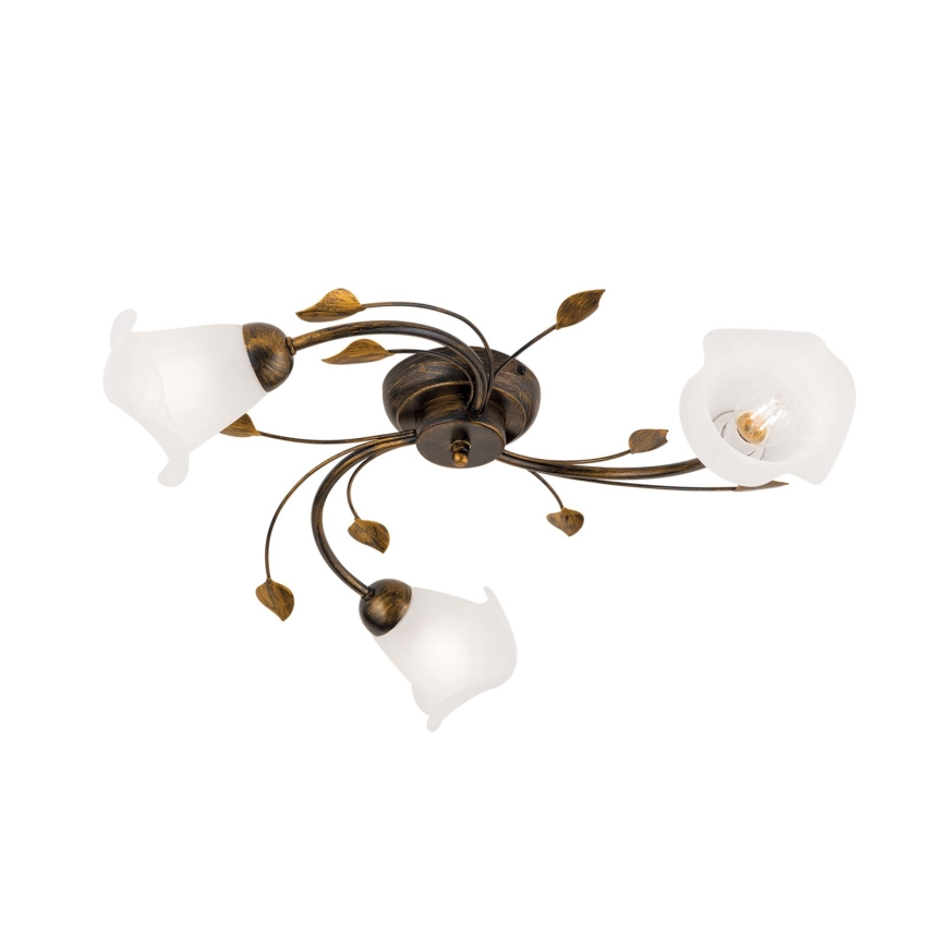 Πλαφονιέρα οροφής SISI 3xE14/40W/230V διάμετρος 60 cm μπρονζέ/πατίνα