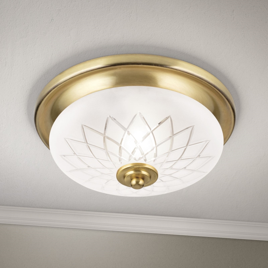 Φωτιστικό οροφής PORTO 1xE27/40W/230V διάμετρος 26 cm χρυσό