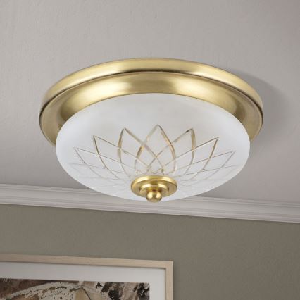 Φωτιστικό οροφής PORTO 1xE27/40W/230V διάμετρος 26 cm χρυσό