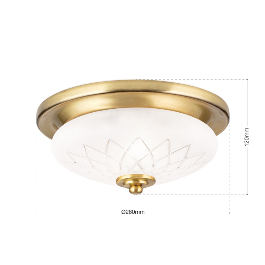 Φωτιστικό οροφής PORTO 1xE27/40W/230V διάμετρος 26 cm χρυσό