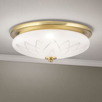 Φωτιστικό οροφής PORTO 2xE27/40W/230V διάμετρος 37 cm χρυσό