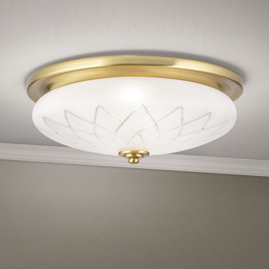 Φωτιστικό οροφής PORTO 2xE27/40W/230V διάμετρος 37 cm χρυσό