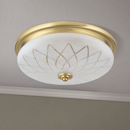 Φωτιστικό οροφής PORTO 2xE27/40W/230V διάμετρος 37 cm χρυσό